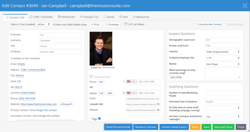 screenshot of Mission Suite